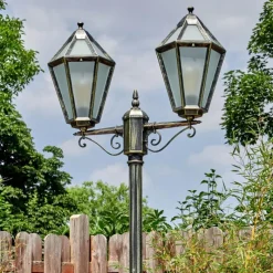 Luminaires Rustiques-hofstein Falfosa Luminaire extérieur, Réverbère, Eclairage de chemin Or, Noir, 2 lumières