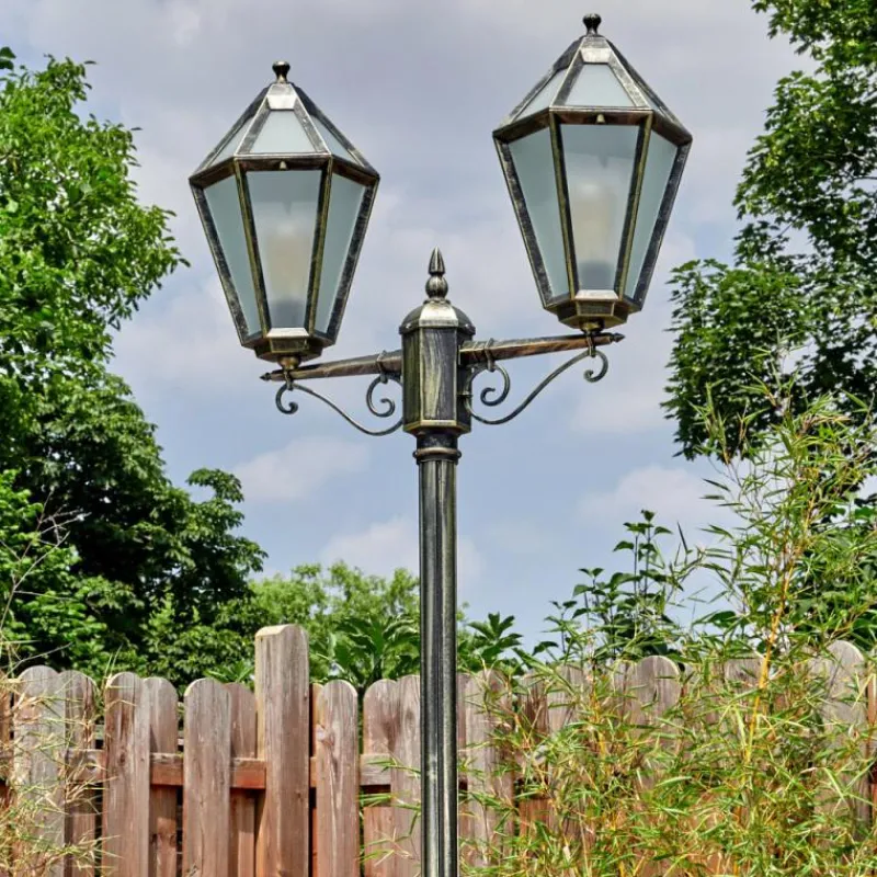 Luminaires Rustiques-hofstein Falfosa Luminaire extérieur, Réverbère, Eclairage de chemin Or, Noir, 2 lumières