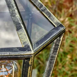 Luminaires Rustiques-hofstein Falfosa Luminaire extérieur, Réverbère, Eclairage de chemin Or, Noir, 3 lumières