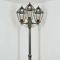 Luminaires Rustiques-hofstein Falfosa Luminaire extérieur, Réverbère, Eclairage de chemin Or, Noir, 3 lumières