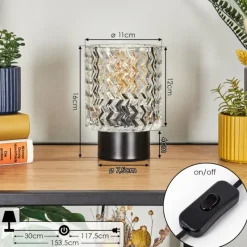 hofstein Falgorosa Lampe à poser Noir, 1 lumière