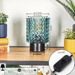 hofstein Falgorosa Lampe à poser Noir, 1 lumière