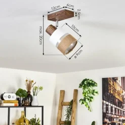 Lampes En Tissu-hofstein Fallhagen Plafonnier Brun foncé, 1 lumière