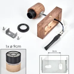 Lampes En Tissu-hofstein Fallhagen Plafonnier Chrome, Brun foncé, 1 lumière