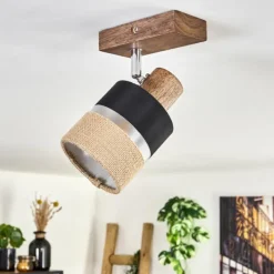 Lampes En Tissu-hofstein Fallhagen Plafonnier Chrome, Brun foncé, 1 lumière