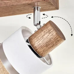 Lampes En Tissu-hofstein Fallhagen Plafonnier Chrome, Brun foncé, 2 lumières