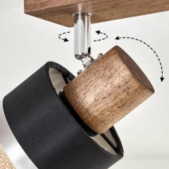 Lampes En Tissu-hofstein Fallhagen Plafonnier Chrome, Brun foncé, 2 lumières