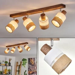 Lampes En Tissu-hofstein Fallhagen Plafonnier Chrome, Brun foncé, 4 lumières