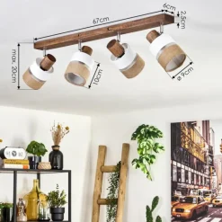 Lampes En Tissu-hofstein Fallhagen Plafonnier Chrome, Brun foncé, 4 lumières