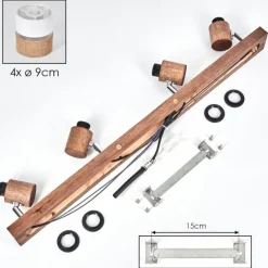 Lampes En Tissu-hofstein Fallhagen Plafonnier Chrome, Brun foncé, 4 lumières