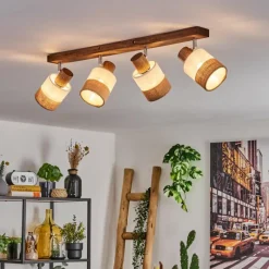 Lampes En Tissu-hofstein Fallhagen Plafonnier Chrome, Brun foncé, 4 lumières