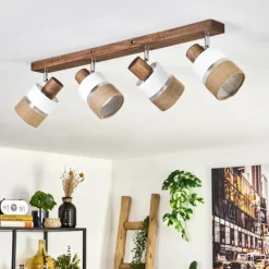 Lampes En Tissu-hofstein Fallhagen Plafonnier Chrome, Brun foncé, 4 lumières