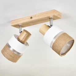 Lampes En Tissu-hofstein Fallhagen Plafonnier Chrome, Écru, 2 lumières