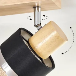 Lampes En Tissu-hofstein Fallhagen Plafonnier Chrome, Écru, 2 lumières