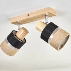 Lampes En Tissu-hofstein Fallhagen Plafonnier Chrome, Écru, 2 lumières