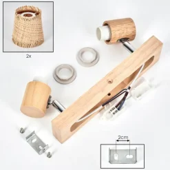 hofstein Fallhagen Plafonnier Chrome, Écru, 2 lumières