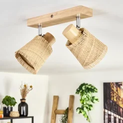 hofstein Fallhagen Plafonnier Chrome, Écru, 2 lumières