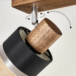 Lampes En Tissu-hofstein Fallhagen Plafonnier Chrome, Brun foncé, 4 lumières