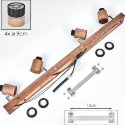 Lampes En Tissu-hofstein Fallhagen Plafonnier Chrome, Brun foncé, 4 lumières