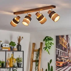 Lampes En Tissu-hofstein Fallhagen Plafonnier Chrome, Brun foncé, 4 lumières