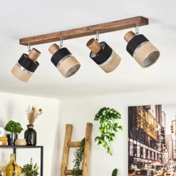 Lampes En Tissu-hofstein Fallhagen Plafonnier Chrome, Brun foncé, 4 lumières