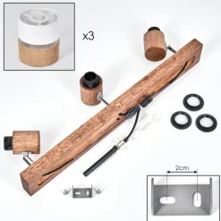 Lampes En Tissu-hofstein Fallhagen Plafonnier Chrome, Brun foncé, 3 lumières