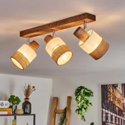 Lampes En Tissu-hofstein Fallhagen Plafonnier Chrome, Brun foncé, 3 lumières