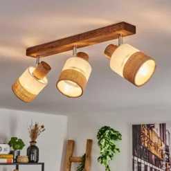 Lampes En Tissu-hofstein Fallhagen Plafonnier Chrome, Brun foncé, 3 lumières