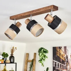 Lampes En Tissu-hofstein Fallhagen Plafonnier Chrome, Brun foncé, 3 lumières