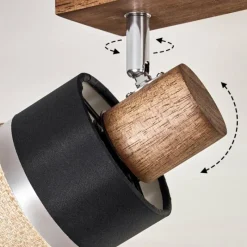 Lampes En Tissu-hofstein Fallhagen Plafonnier Chrome, Brun foncé, 3 lumières