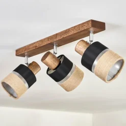 Lampes En Tissu-hofstein Fallhagen Plafonnier Chrome, Brun foncé, 3 lumières