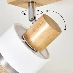 Lampes En Tissu-hofstein Fallhagen Plafonnier Chrome, Écru, 4 lumières