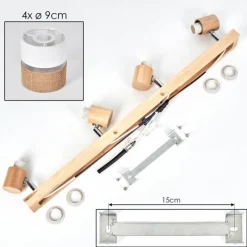 Lampes En Tissu-hofstein Fallhagen Plafonnier Chrome, Écru, 4 lumières