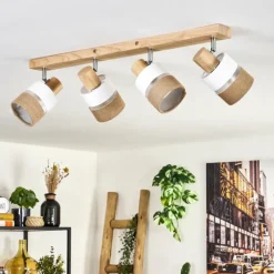 Lampes En Tissu-hofstein Fallhagen Plafonnier Chrome, Écru, 4 lumières