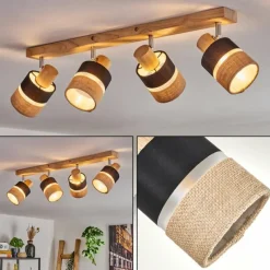 Lampes En Tissu-hofstein Fallhagen Plafonnier Chrome, Écru, 4 lumières