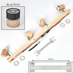 Lampes En Tissu-hofstein Fallhagen Plafonnier Chrome, Écru, 4 lumières