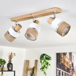 Lampes En Tissu-hofstein Fallhagen Plafonnier Chrome, Écru, 3 lumières