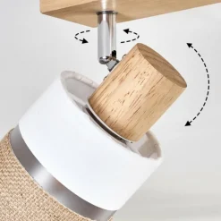 Lampes En Tissu-hofstein Fallhagen Plafonnier Chrome, Écru, 3 lumières