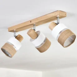 Lampes En Tissu-hofstein Fallhagen Plafonnier Chrome, Écru, 3 lumières