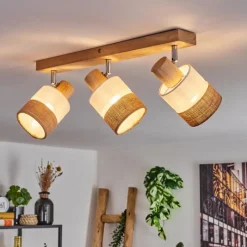 Lampes En Tissu-hofstein Fallhagen Plafonnier Chrome, Écru, 3 lumières