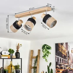 Lampes En Tissu-hofstein Fallhagen Plafonnier Chrome, Écru, 3 lumières