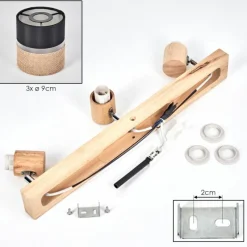 Lampes En Tissu-hofstein Fallhagen Plafonnier Chrome, Écru, 3 lumières