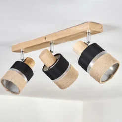 Lampes En Tissu-hofstein Fallhagen Plafonnier Chrome, Écru, 3 lumières