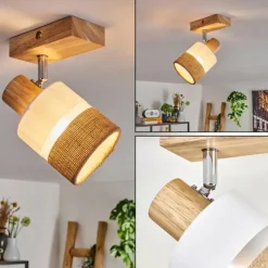 Lampes En Tissu-hofstein Fallhagen Plafonnier Écru, 1 lumière