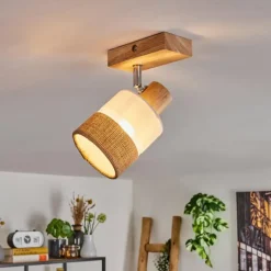 Lampes En Tissu-hofstein Fallhagen Plafonnier Écru, 1 lumière