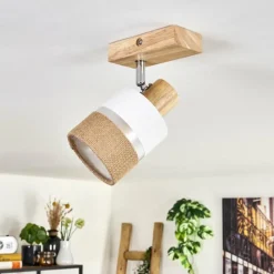 Lampes En Tissu-hofstein Fallhagen Plafonnier Écru, 1 lumière