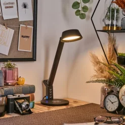 Luminaires Scandinaves-hofstein Falon Lampe de bureau, Lampe à poser, Liseuse LED Noir, 1 lumière