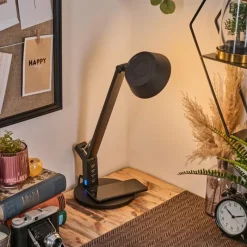 Luminaires Scandinaves-hofstein Falon Lampe de bureau, Lampe à poser, Liseuse LED Noir, 1 lumière