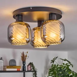 hofstein Fanhaes Plafonnier Chrome, Fumé, 3 lumières