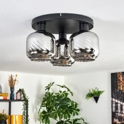 hofstein Fanhaes Plafonnier Chrome, Fumé, 3 lumières